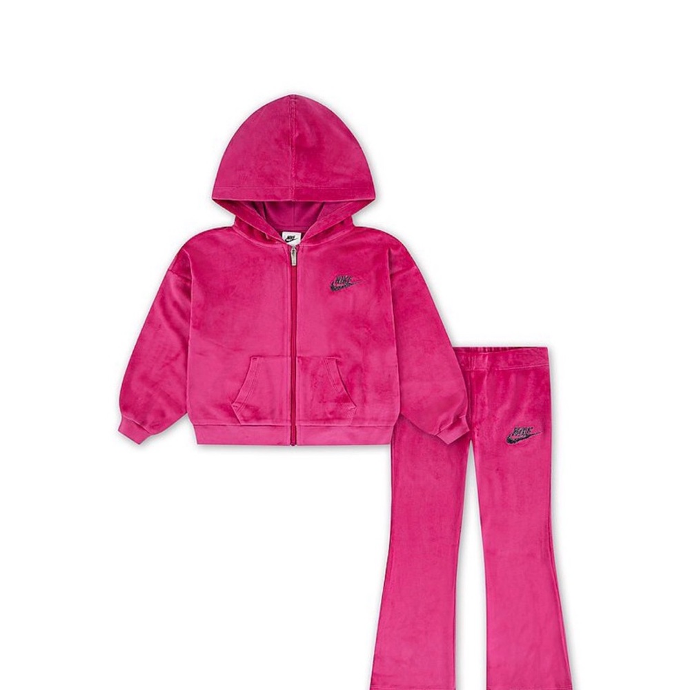 Nike Fuchsia Velour Hoodie and Pants Set